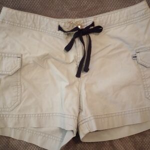 UNIONBAY Women's Light Tan Cargo Shorts with Black Drawstring